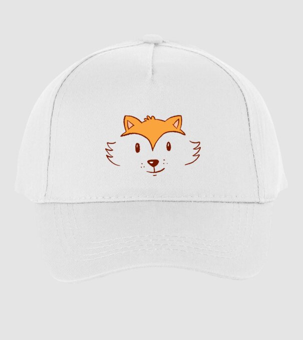 Cap de vulpe drăguț model alb pe tricou