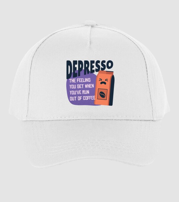Depresso - Sentimentul când rămâi fără cafea model alb pe tricou