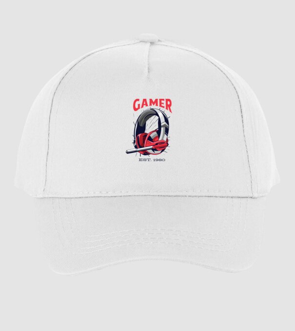 Gamer est. 1980 model alb pe tricou