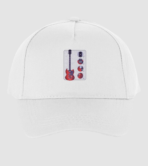 Gibson Chitară desen model alb pe tricou