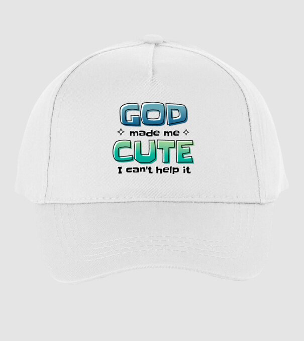 God made me cute model alb pe tricou