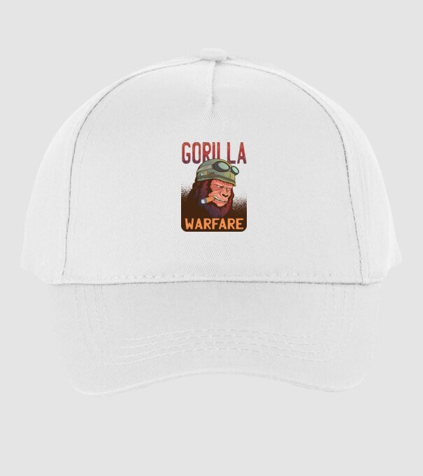 Gorilla Warfare model alb pe tricou