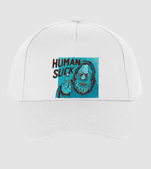 Human Suck - Yeti spune tricou amuzant antisocial model alb pe tricou