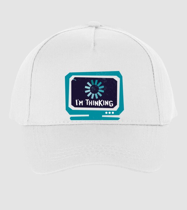 'I''m thinking Mă gândesc' model alb pe tricou