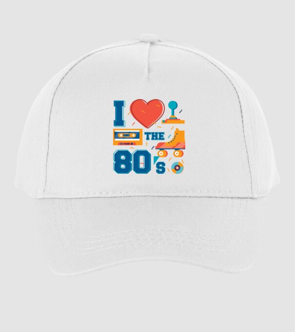 'I love the 80s - Iubesc anii ''80' model alb pe tricou