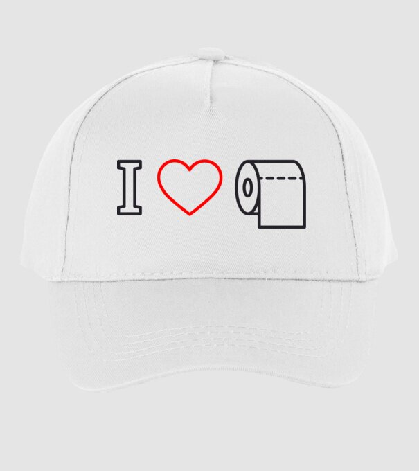 I love hârtie igienică model alb pe tricou
