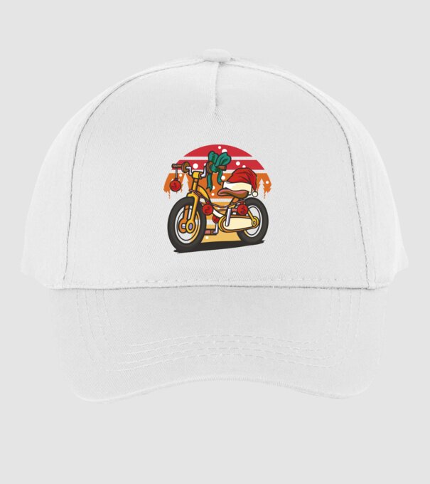 Bicicletă de Crăciun model alb pe tricou