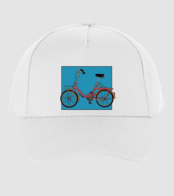 Bicicletă Camping model alb pe tricou