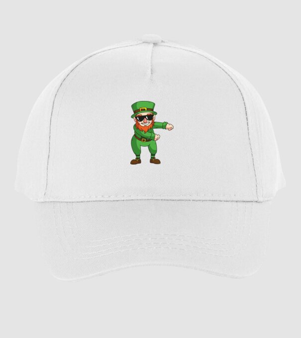 Leprechaun Floss DAB model alb pe tricou