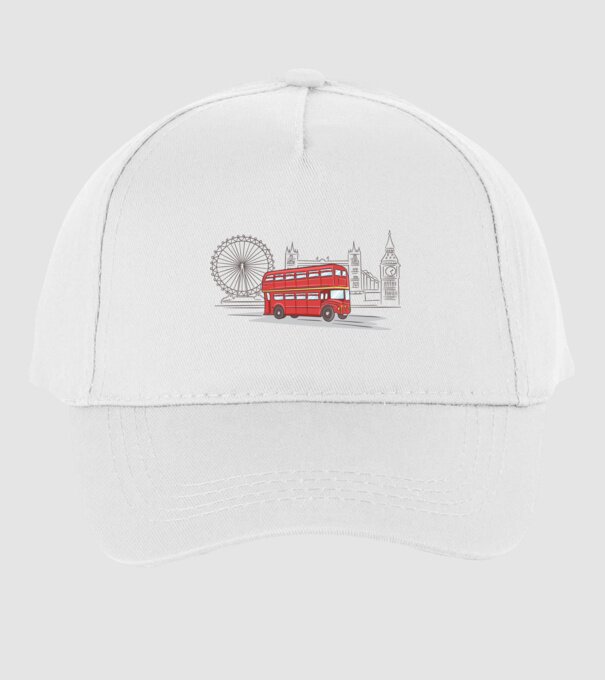London Bus model alb pe tricou