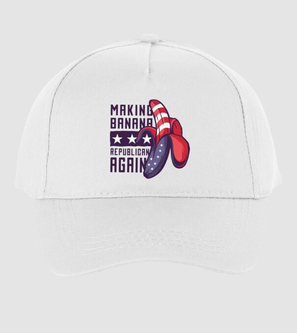 Make Banana Republican Again model alb pe tricou