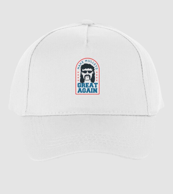 Make Mullets Great Again model alb pe tricou