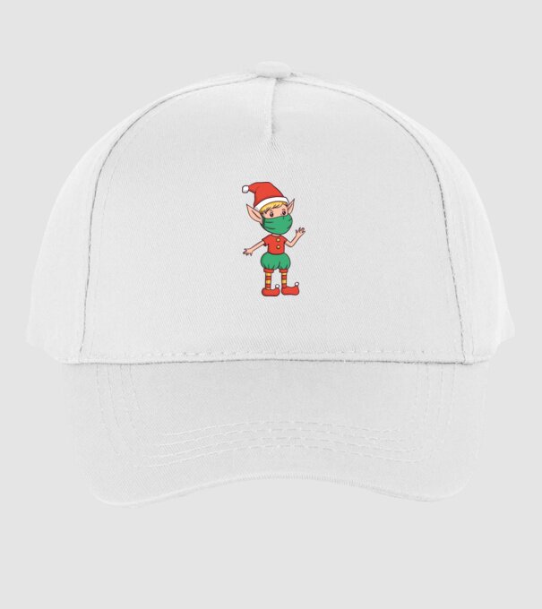 Elf cu mască model alb pe tricou