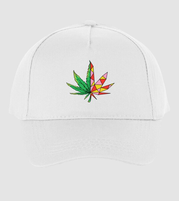 Frunză de marijuana model alb pe tricou