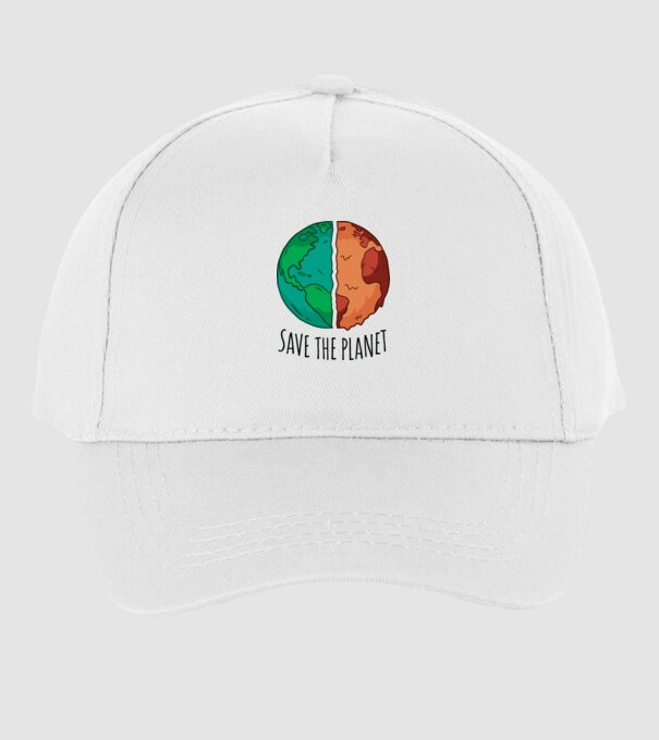 Salvați planeta model alb pe tricou