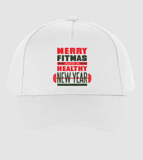 Merry Fitmas and a Healthy New Year tricou amuzant antrenament model alb pe tricou