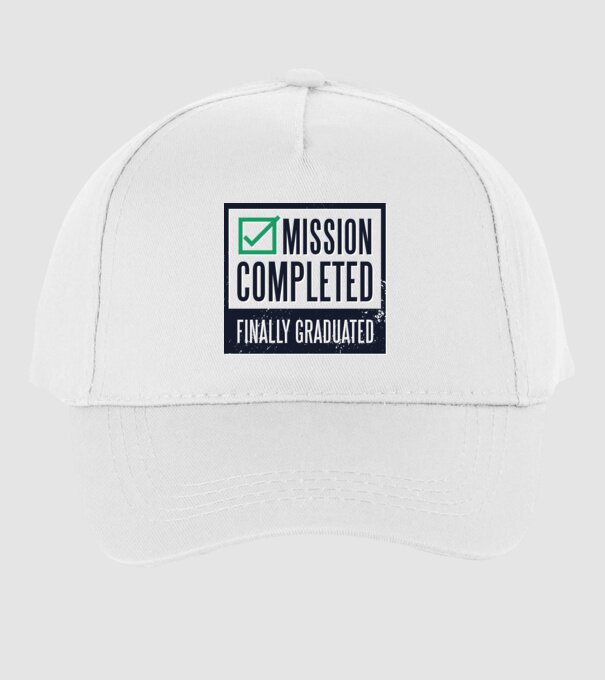 Mission completed Graduation pentru Absolvire model alb pe tricou