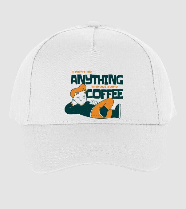 Nu pot fac nimic fără cafea model alb pe tricou