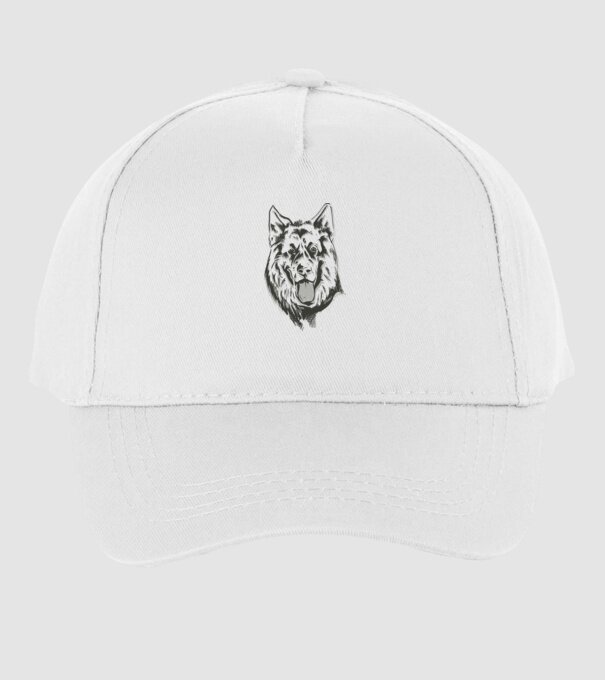 Cap Ciobănesc german model alb pe tricou