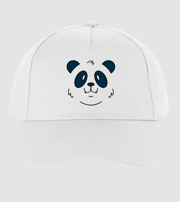 Cap de panda model alb pe tricou