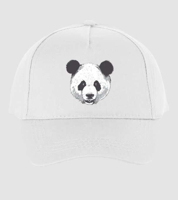 Cap de panda model alb pe tricou