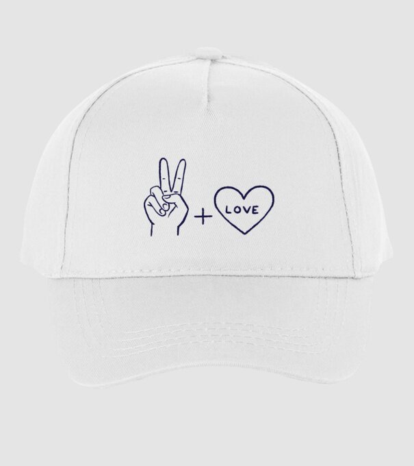 Peace + Love model alb pe tricou
