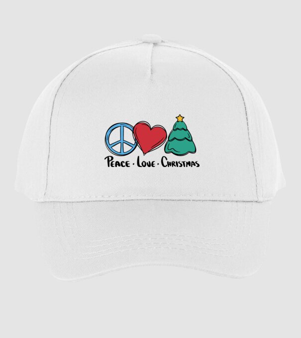 Peace Love Crăciun model alb pe tricou