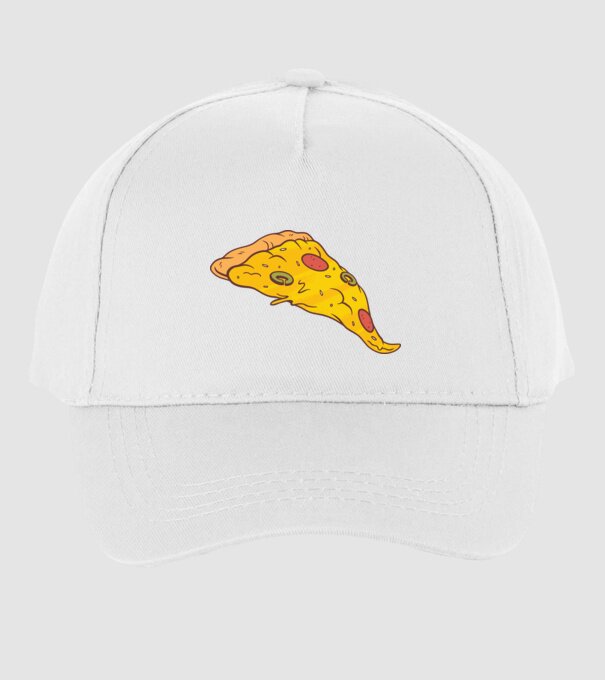 Felie de pizza Cuplu model alb pe tricou