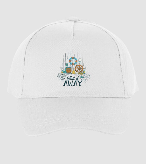 Sail it away model alb pe tricou