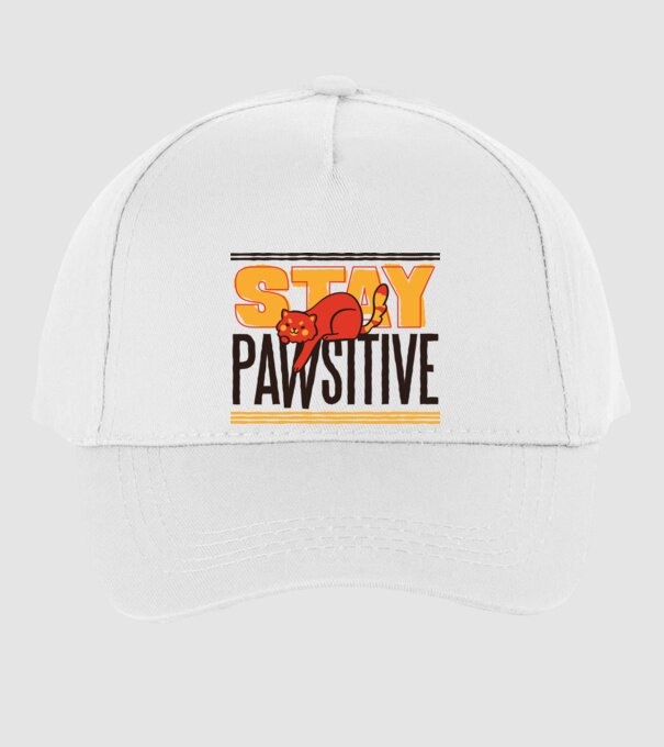 Stay Pawsitive model alb pe tricou