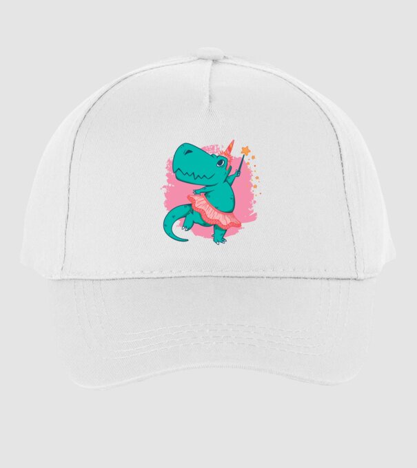 T-rex Balerină model alb pe tricou