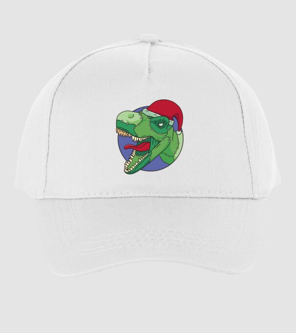 T-rex Santa model alb pe tricou