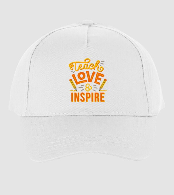 Teach Love Inspire pentru profesori model alb pe tricou