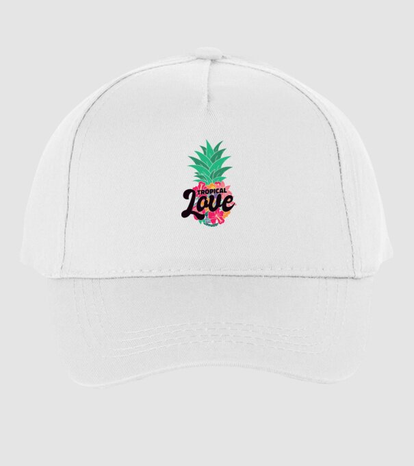Ananas Tropical Love model alb pe tricou