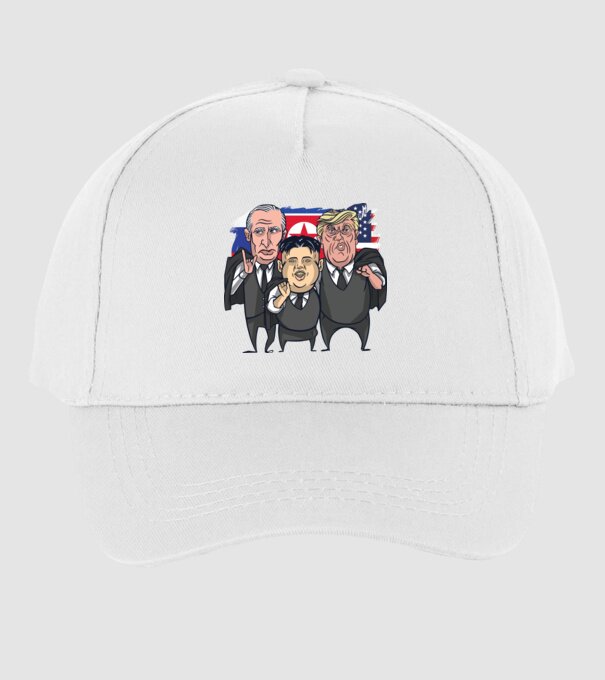 Trump, Putin, Kim - trei prieteni buni model alb pe tricou