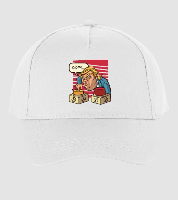 Trump Bombă nucleară model alb pe tricou