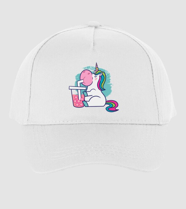 Unicorn Bubble Tea model alb pe tricou