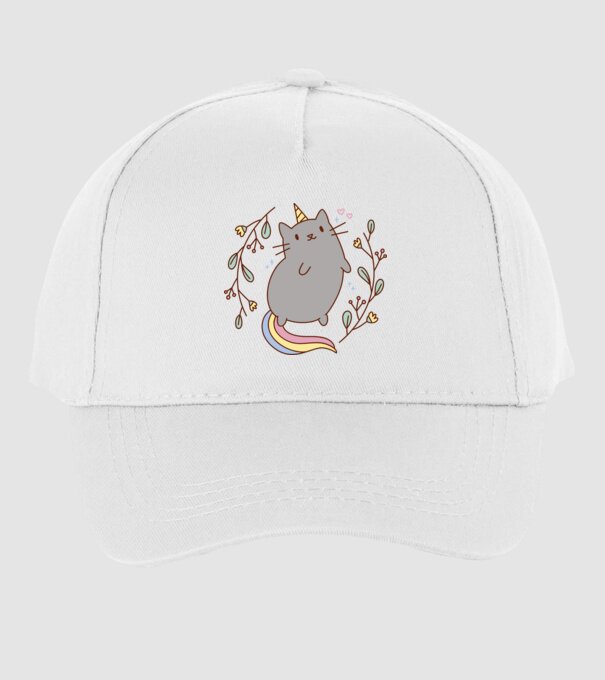 Pisică Unicorn model alb pe tricou