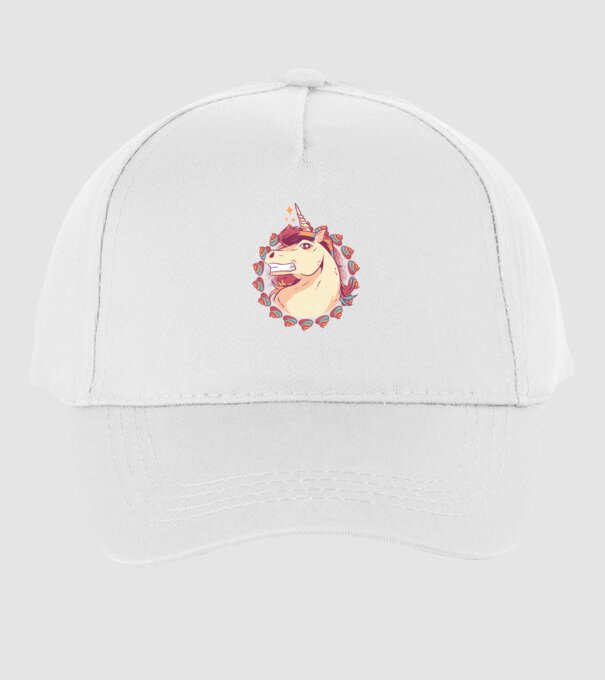 Unicorn Mullet model alb pe tricou