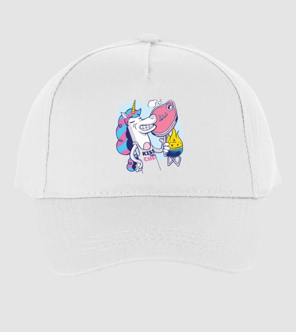Unicorn Steak BBQ model alb pe tricou