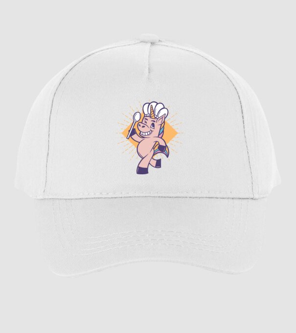 Unicorn Bucătar model alb pe tricou