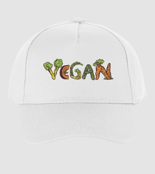 Inscripție legume vegan model alb pe tricou