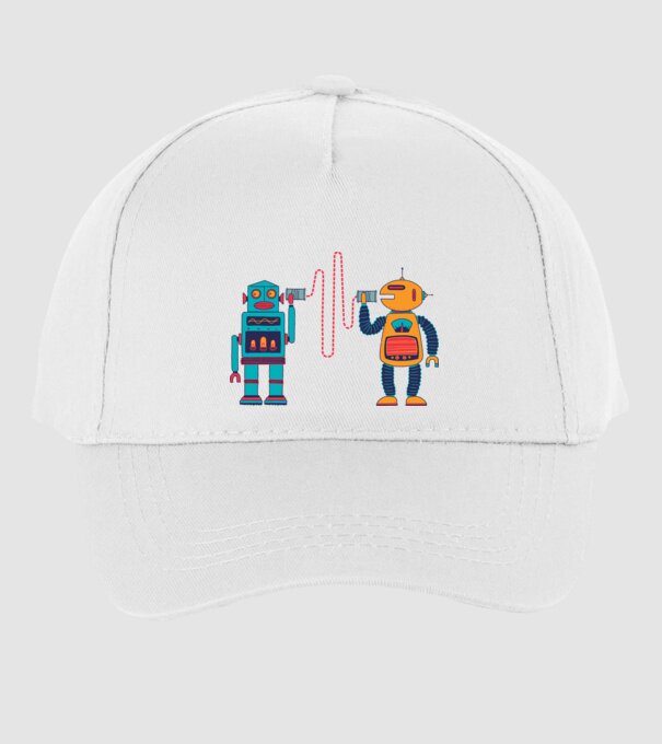 Walkie Talkie Robot model alb pe tricou