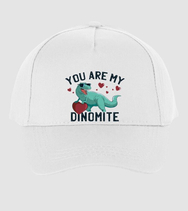 You are my Dinomite tricou cu dinozaur și inimă model alb pe tricou