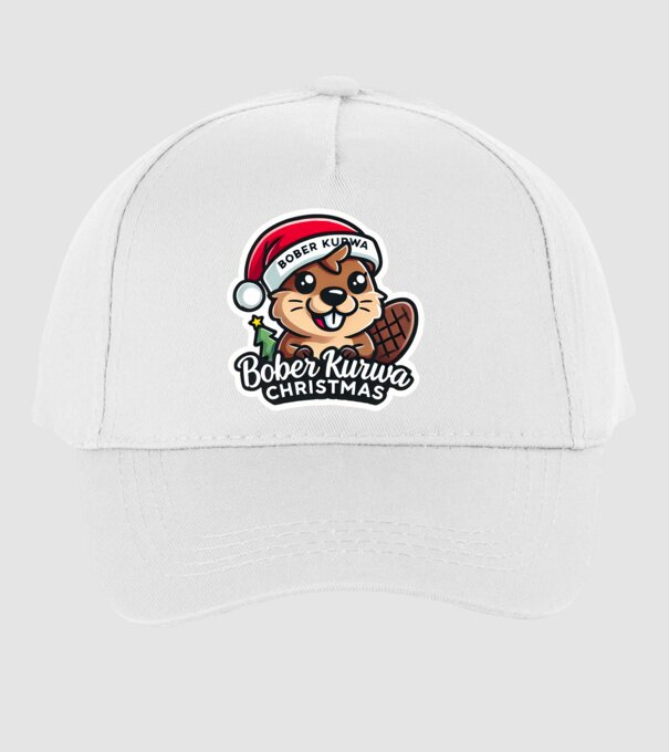 Bober Kurwa Christmas 1 model alb pe tricou