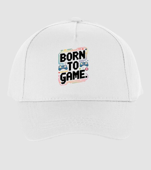 Born to Game Pixel Alb model alb pe tricou