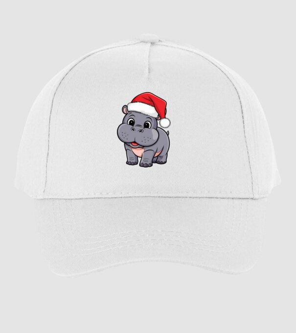 Crăciun Hippo model alb pe tricou