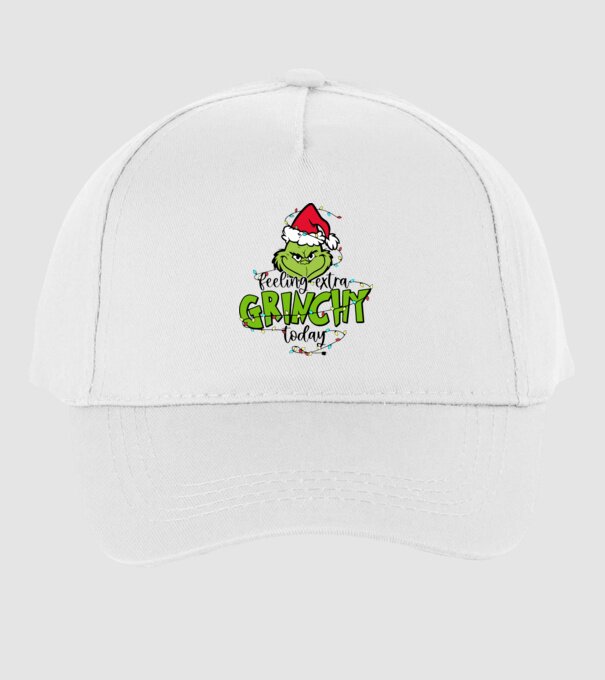 Feeling extra Grinchy today model alb pe tricou
