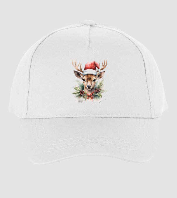 Festive Reindeer model alb pe tricou