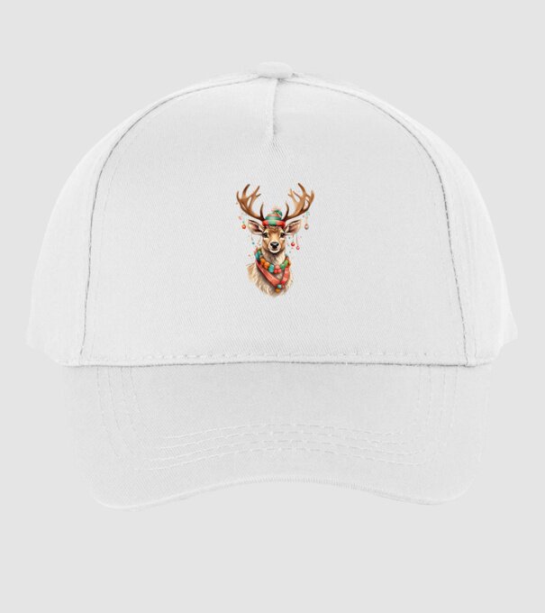 Festive Reindeer model alb pe tricou